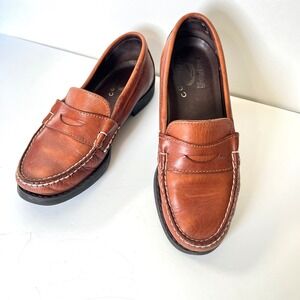 Dexter USA Women's Brown Leather Penny Loafer Shoes Size 6.5 Wide 35755